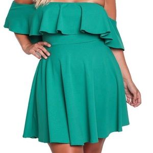 Off Shoulder Strapless Plus Size Swing Dresses